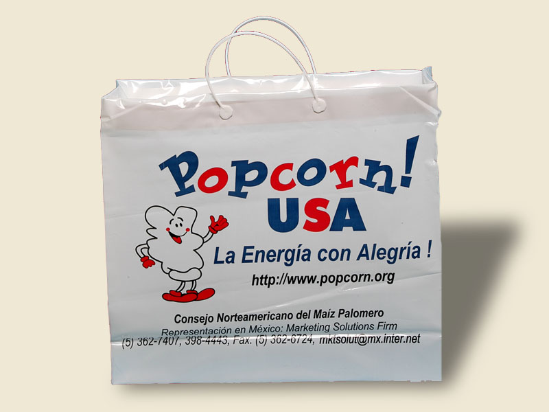 Bolsa de plástico reusable Pop Corn USA