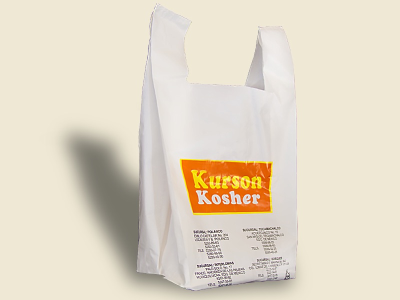 Bolsa de plástico tipo camiseta Kurson Kosher